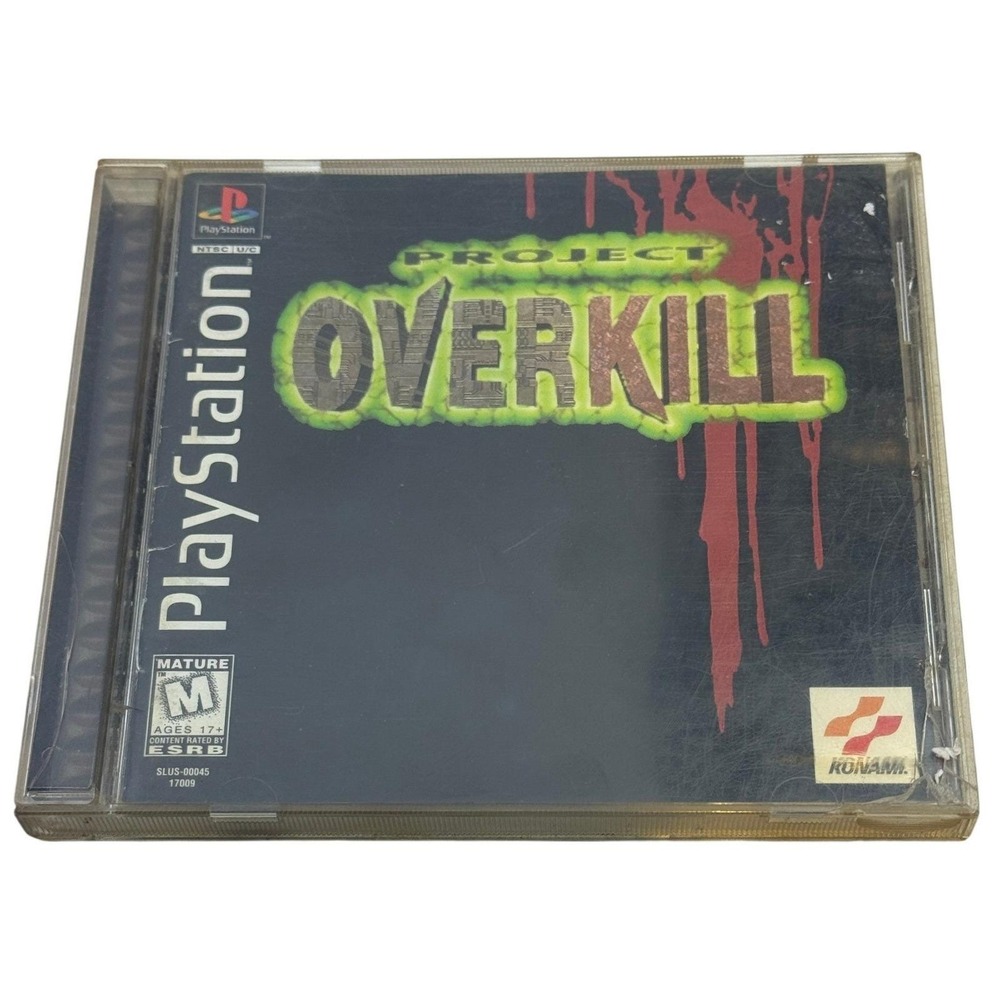 Project Overkill Sony PlayStation 1 PS1 Konami 1996 SLUS-00045 NTSC Shooter Game
